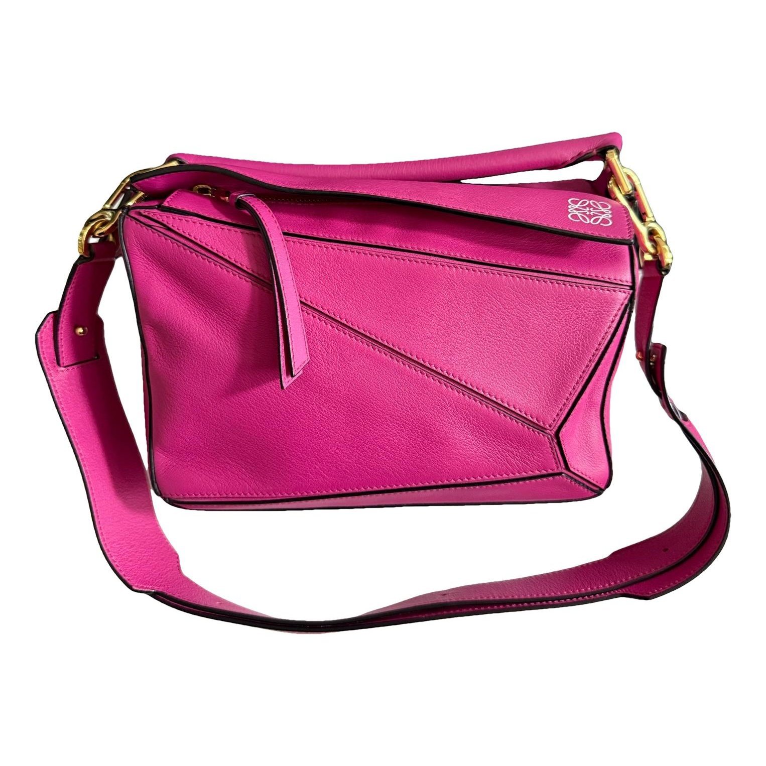 Puzzle leather handbag