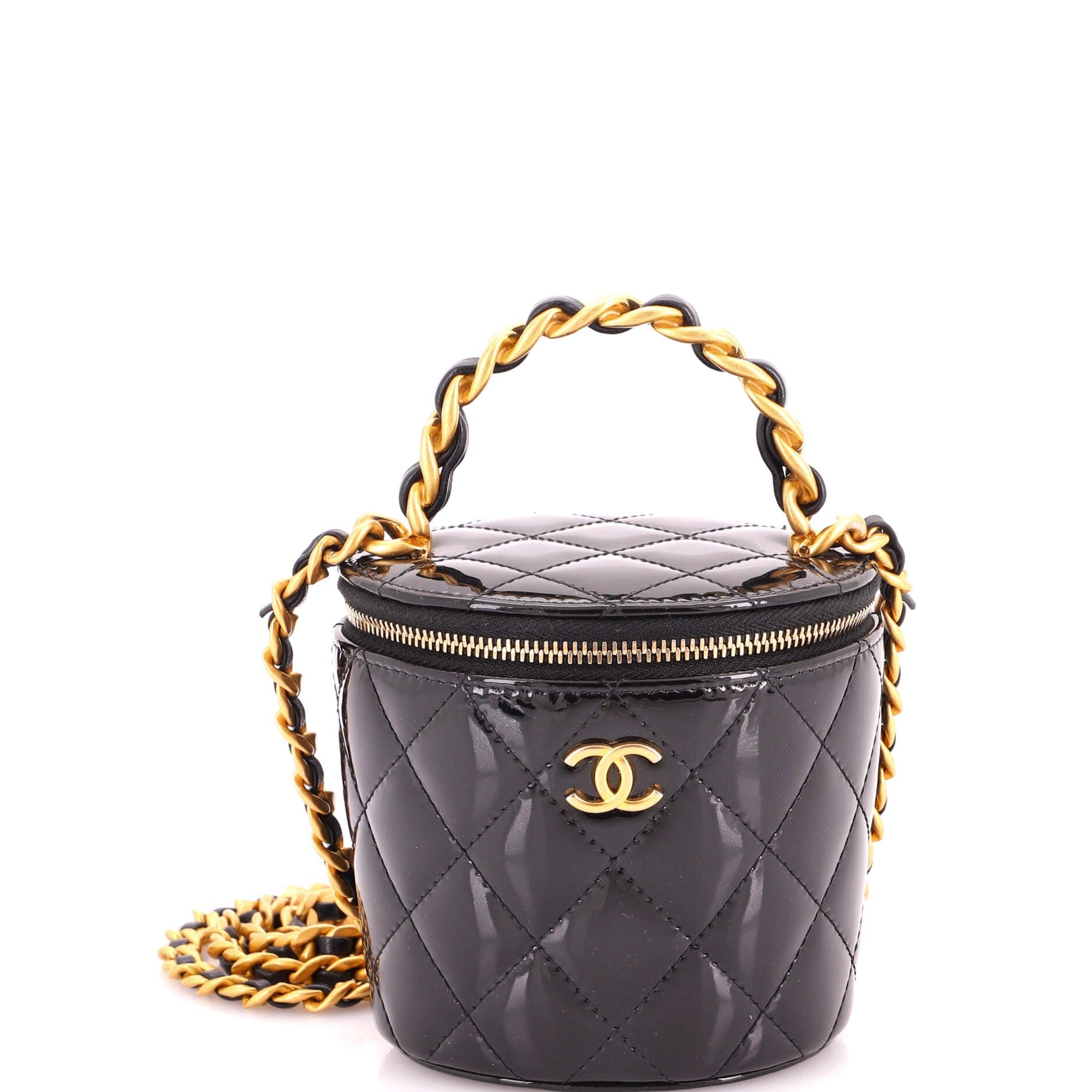 Afternoon Tea Vanity Bucket Bag Quilted Patent