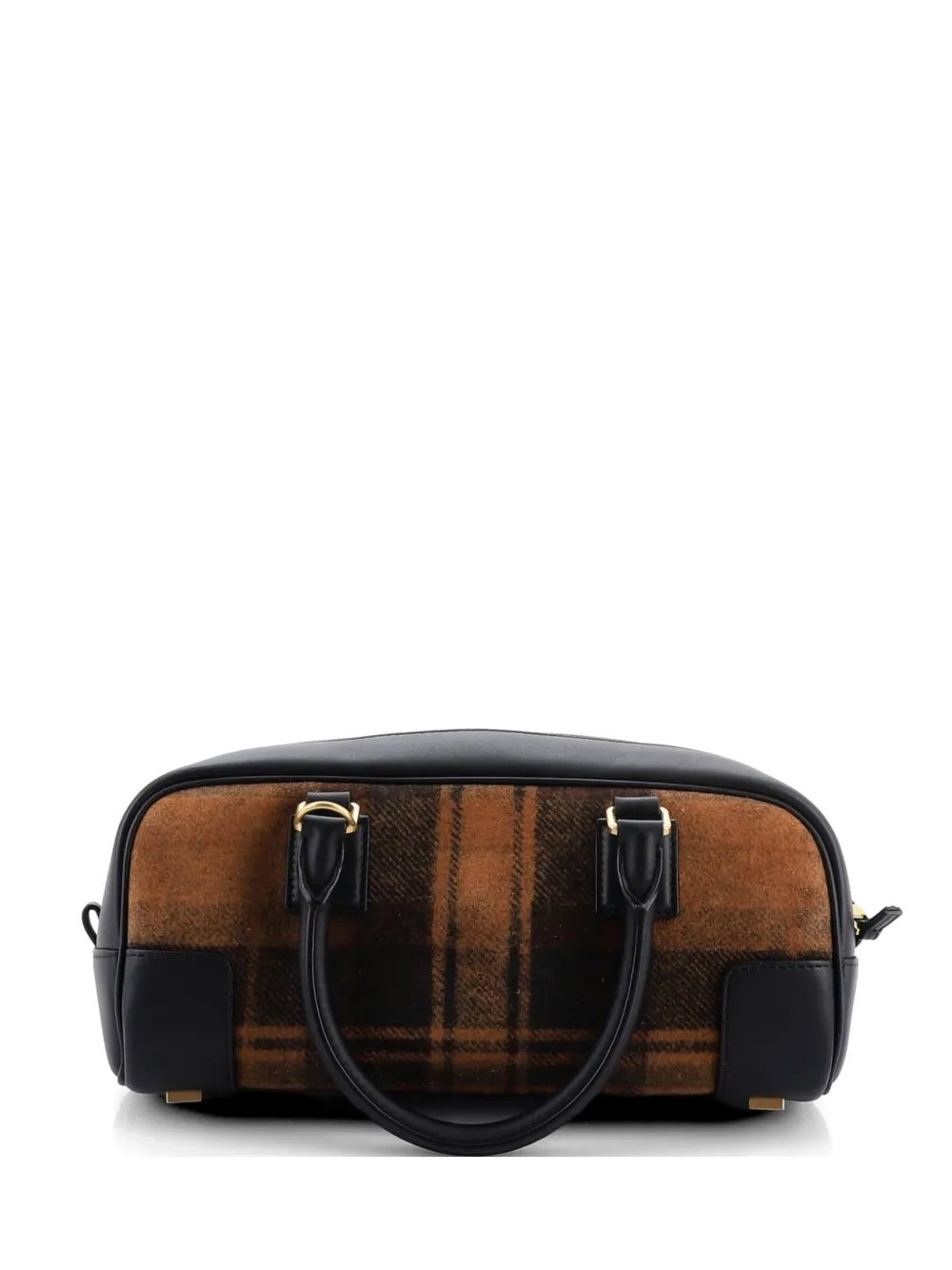 Loewe Amazona Cropped Bag Tartan Suede and Leather 23 shoulder bag