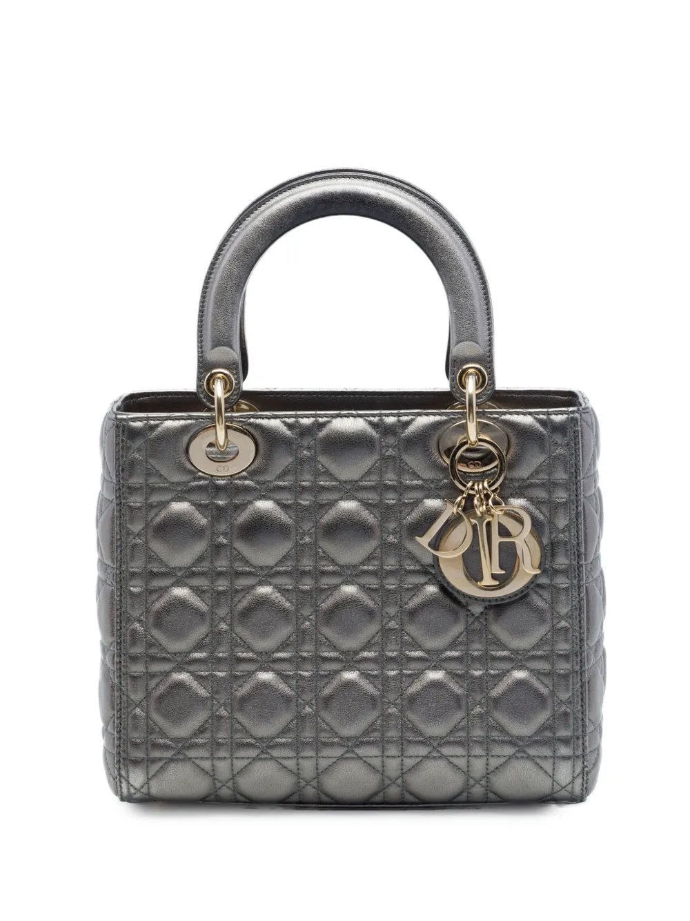 2019 Medium Metallic Lambskin Cannage Lady Dior satchel