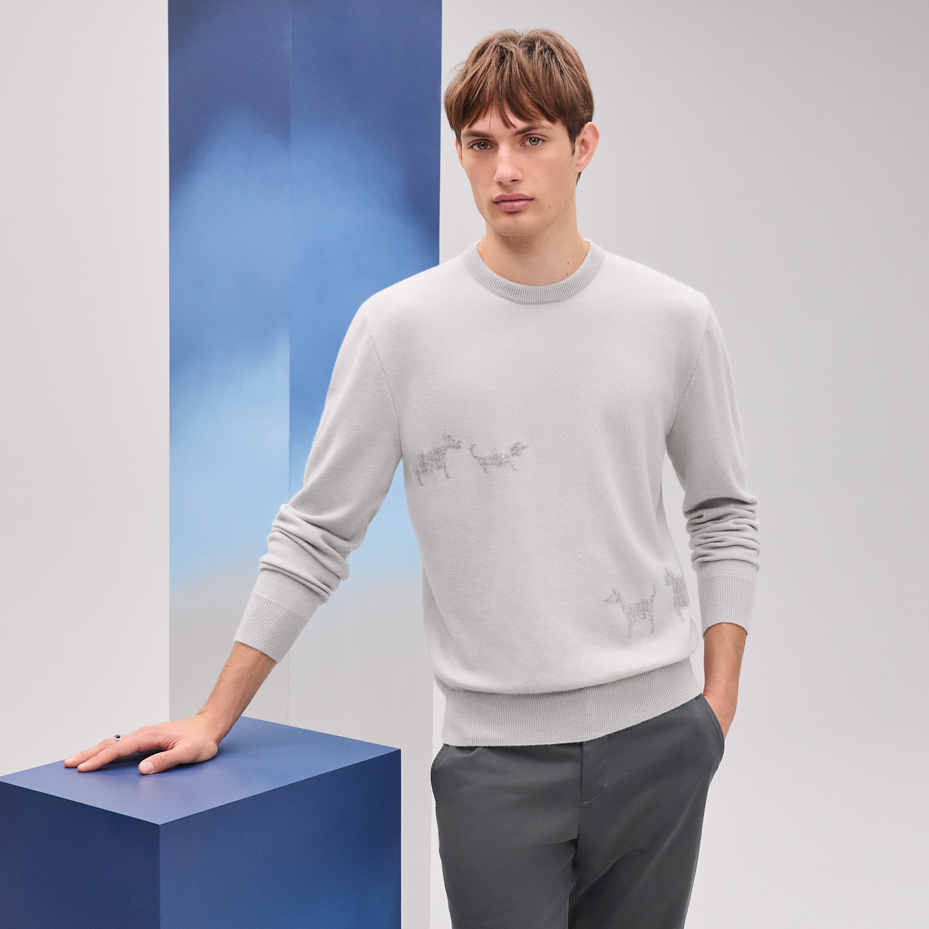 Cashmere "Meli Medor brode" crewneck sweater