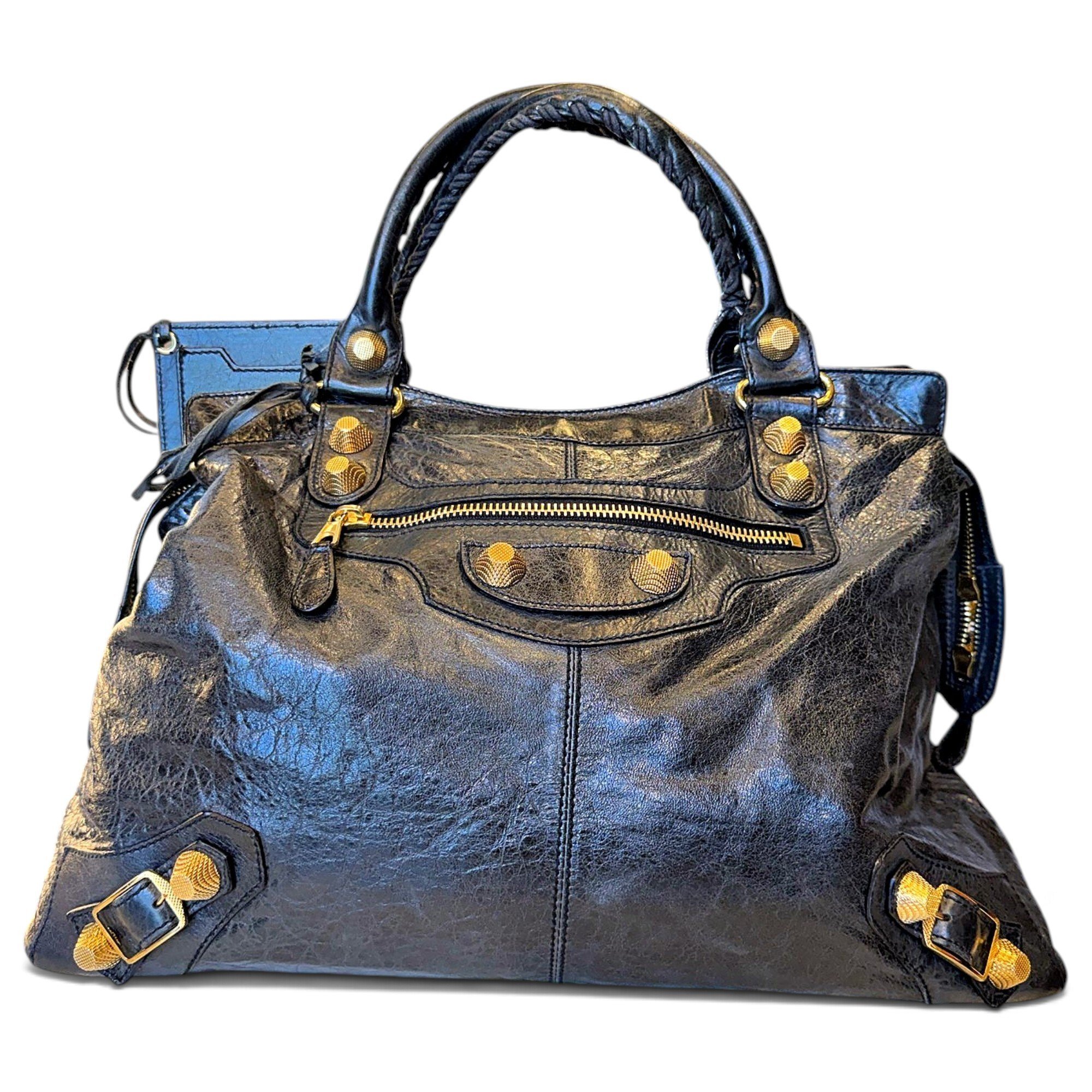 City leather handbag