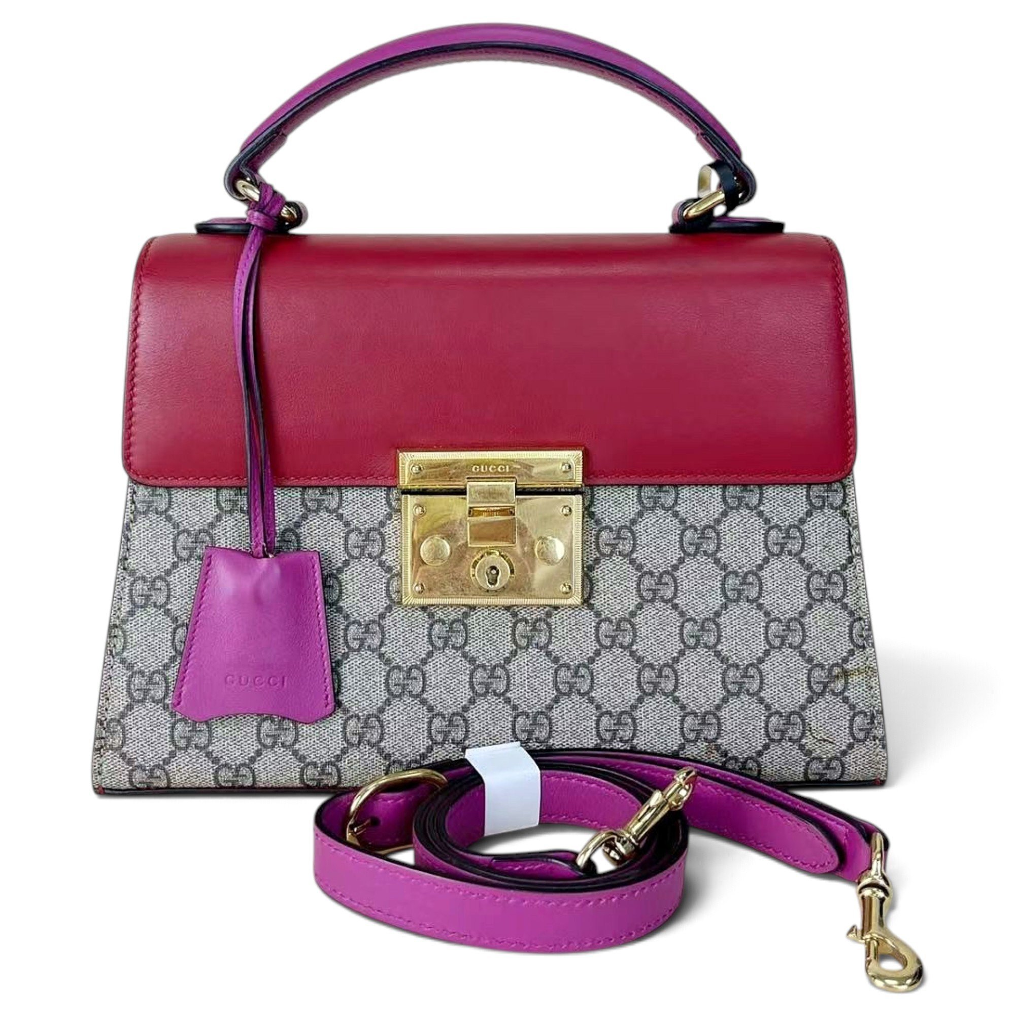 Padlock leather handbag
