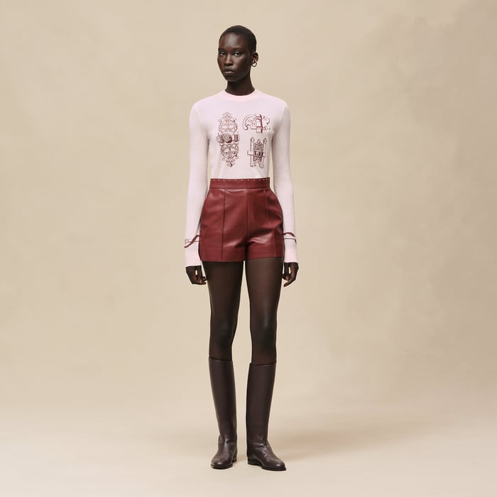 Rose Opaline "Ferronnerie" Long-sleeve Sweater
