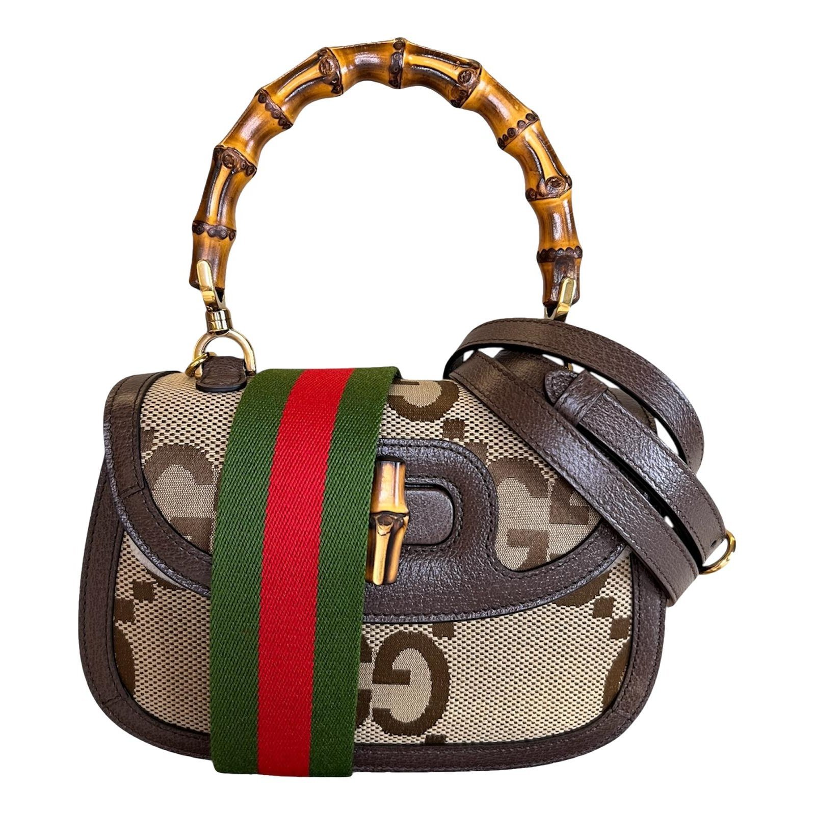 Convertible Bamboo Top Handle leather handbag
