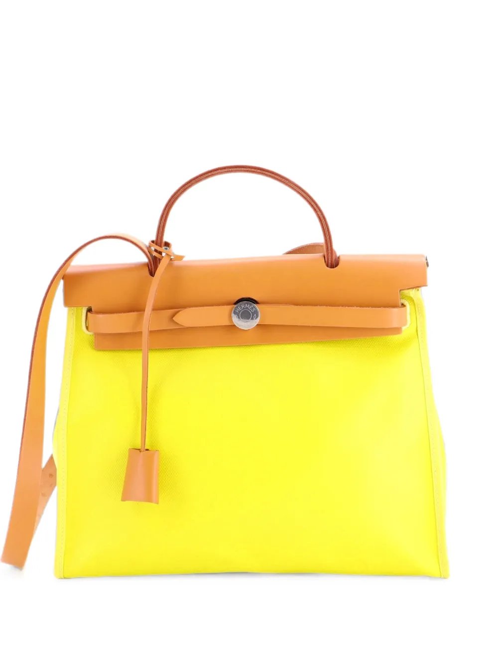 Herbag Zip Berline Vache Canvas and Leather 31 shoulder bag