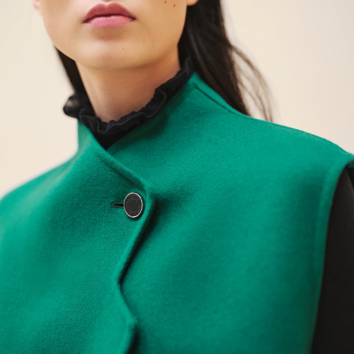 Vert Acanthe Cashmere Short Vest