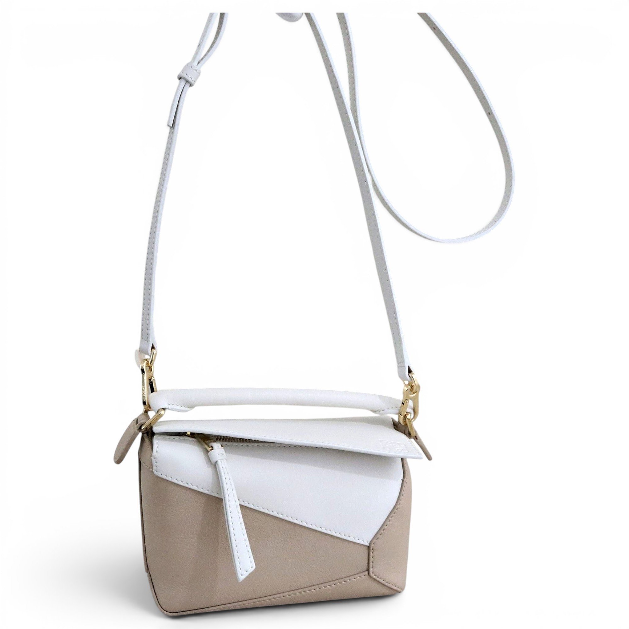 Puzzle leather handbag