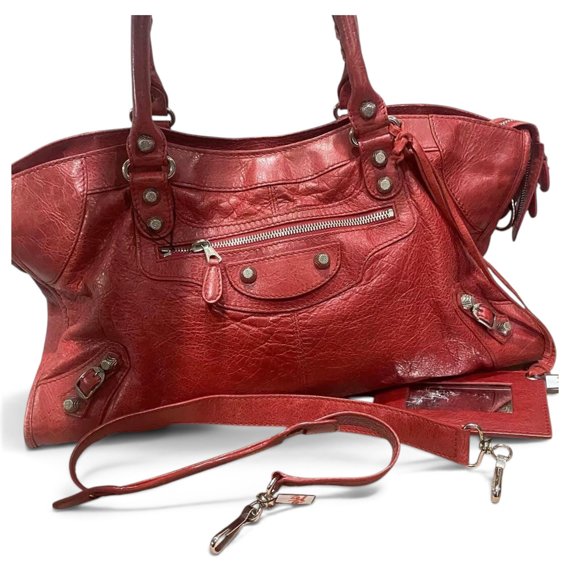 City leather handbag