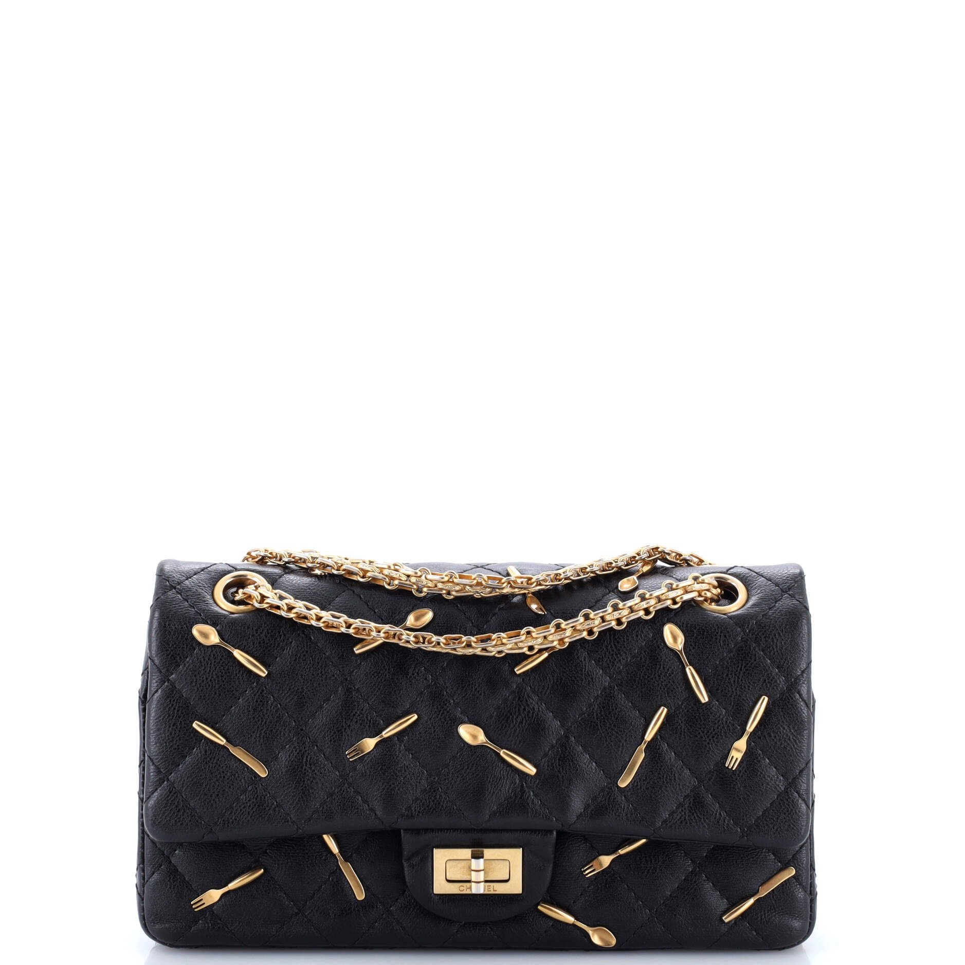 Chanel Brasserie Charms Reissue 2.55 Flap Bag Quilted Calfskin 225
