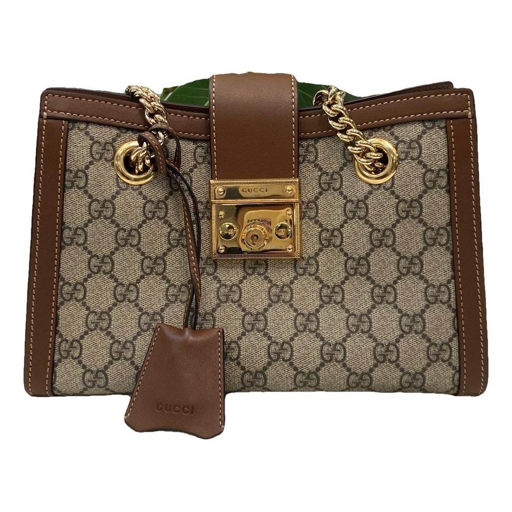 Padlock leather handbag