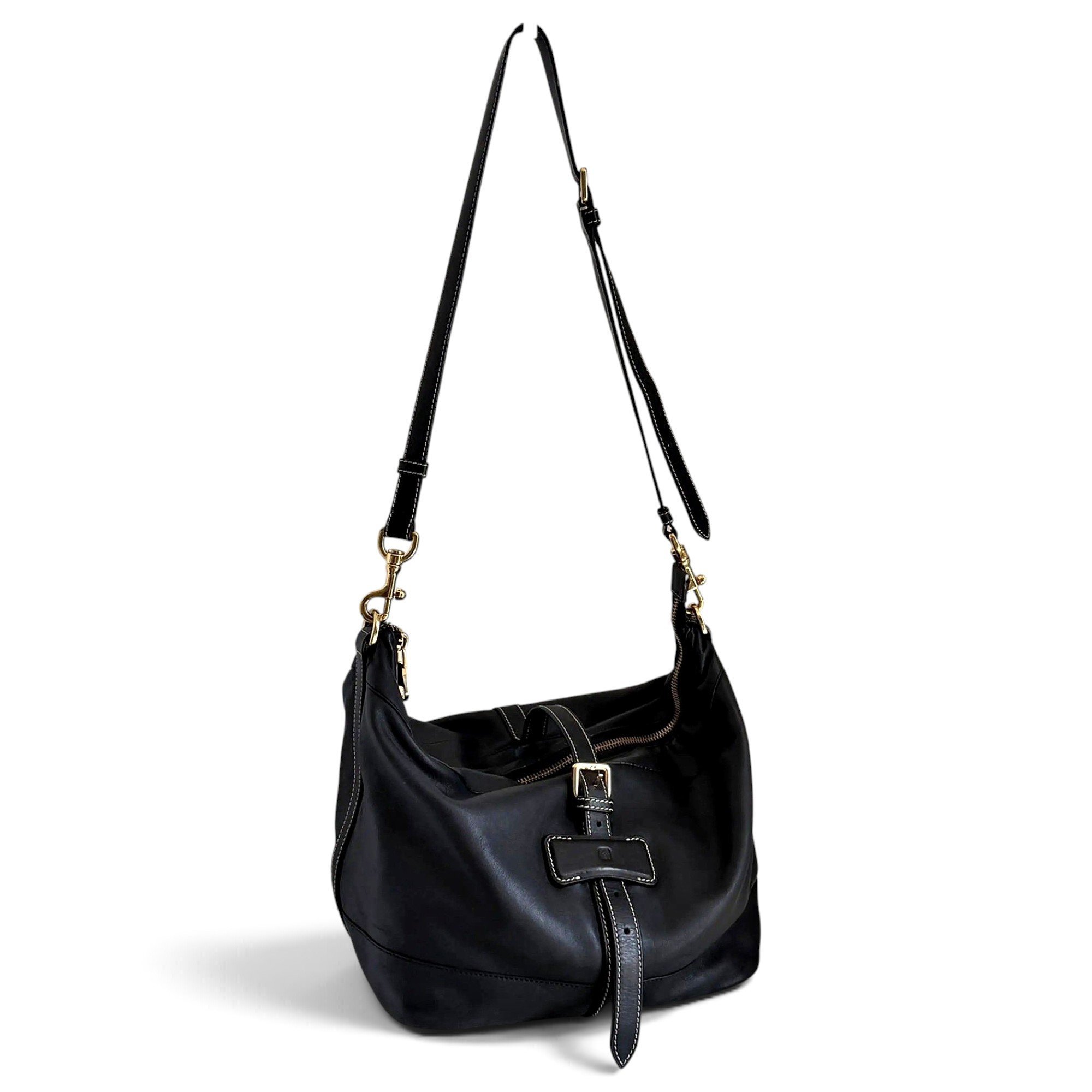 Midnight leather crossbody bag