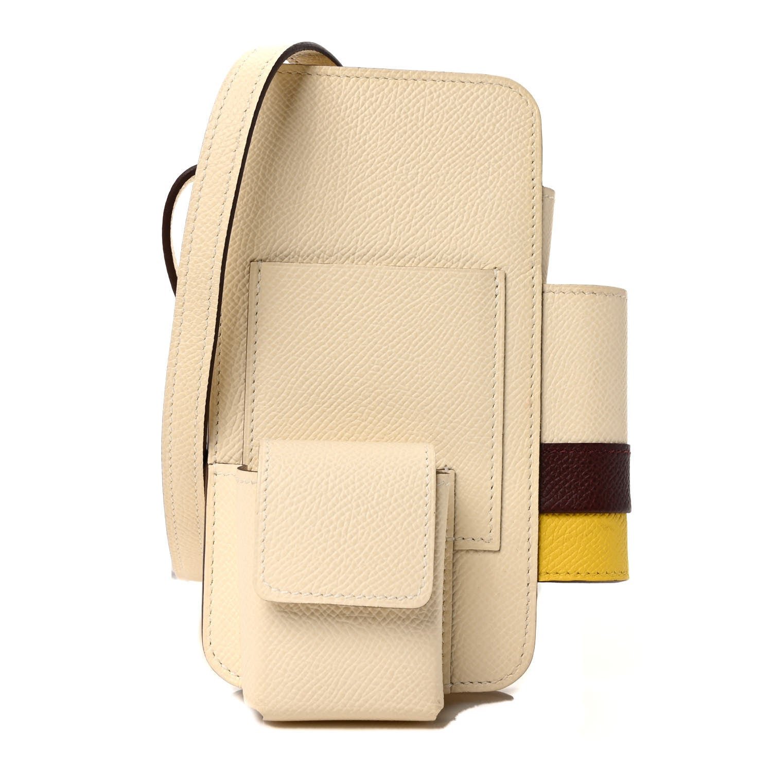 Hermes Epsom Hermesway Phone Case Nata Bordeaux Jaune De Naples