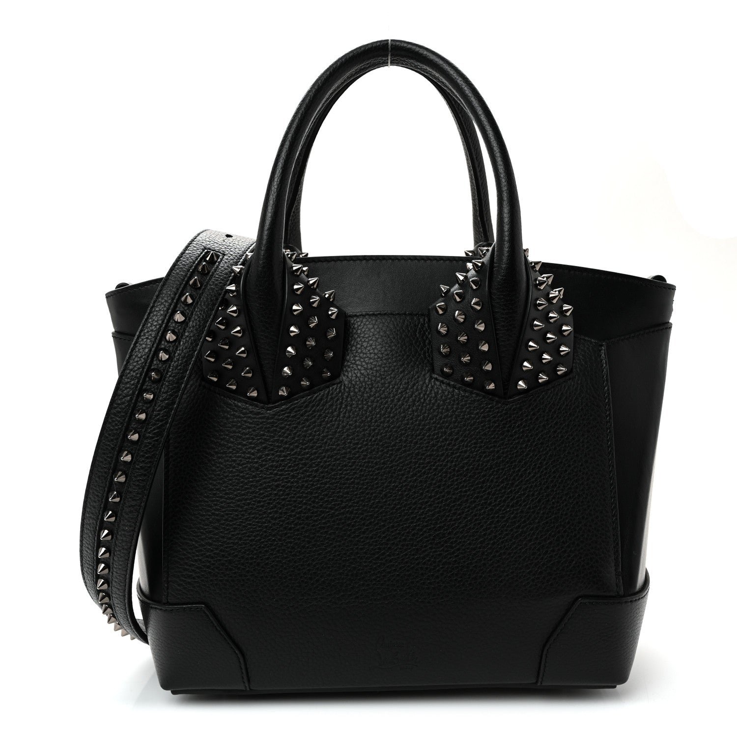 Christian Louboutin Christian Louboutin Grained Calfskin Spike Small Eloise Tote Black