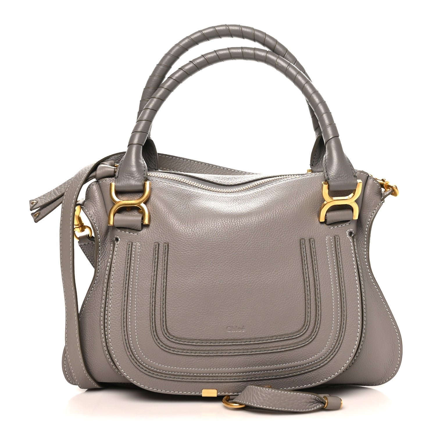 Chloe Calfskin Medium Marcie Satchel Cashmere Grey