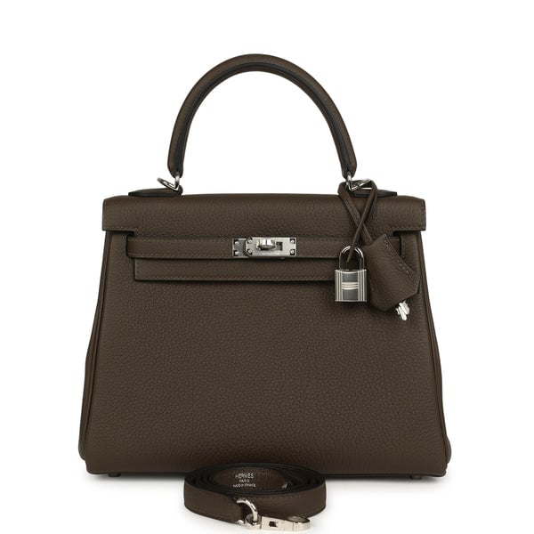 Hermes Kelly Retourne 25 Vert Loden Togo Palladium Hardware