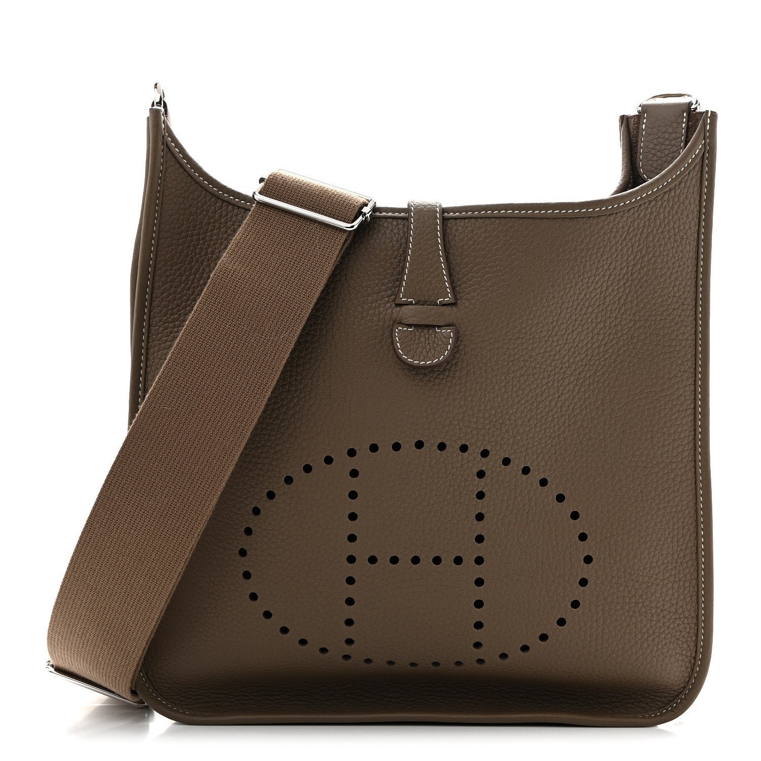Hermes Taurillon Clemence EVELYNE III PM Etoupe