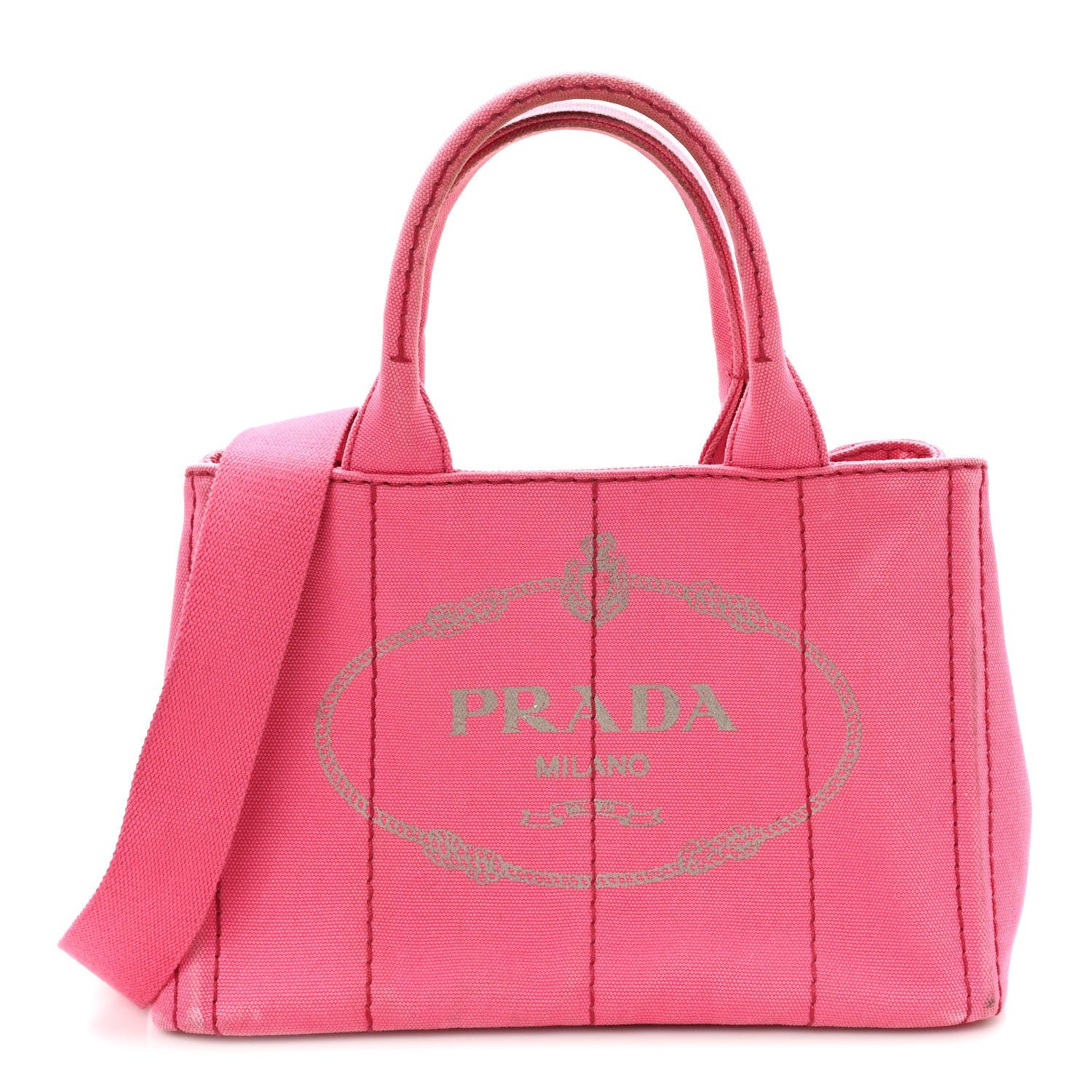 Prada Canapa Small Logo Tote Peonia