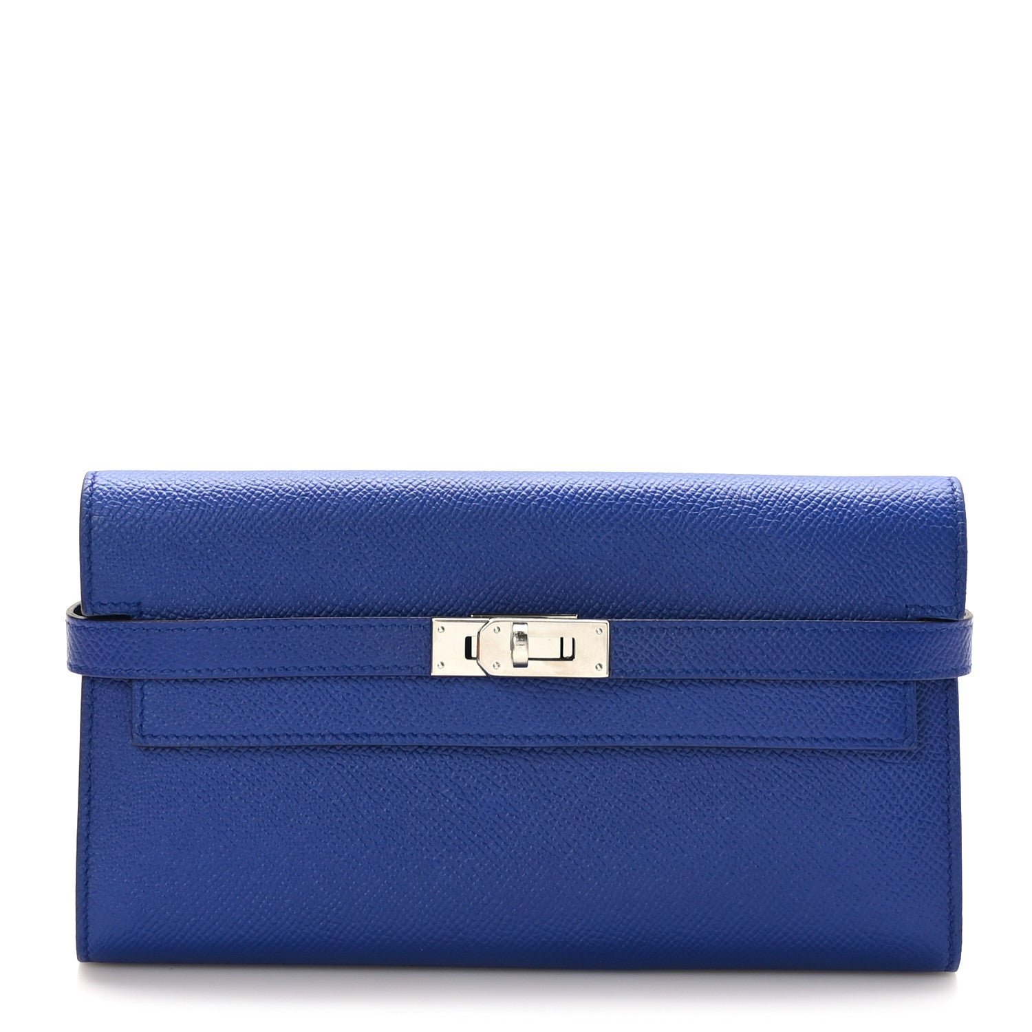 Hermes Epsom Kelly Longue Wallet Bleu Electrique