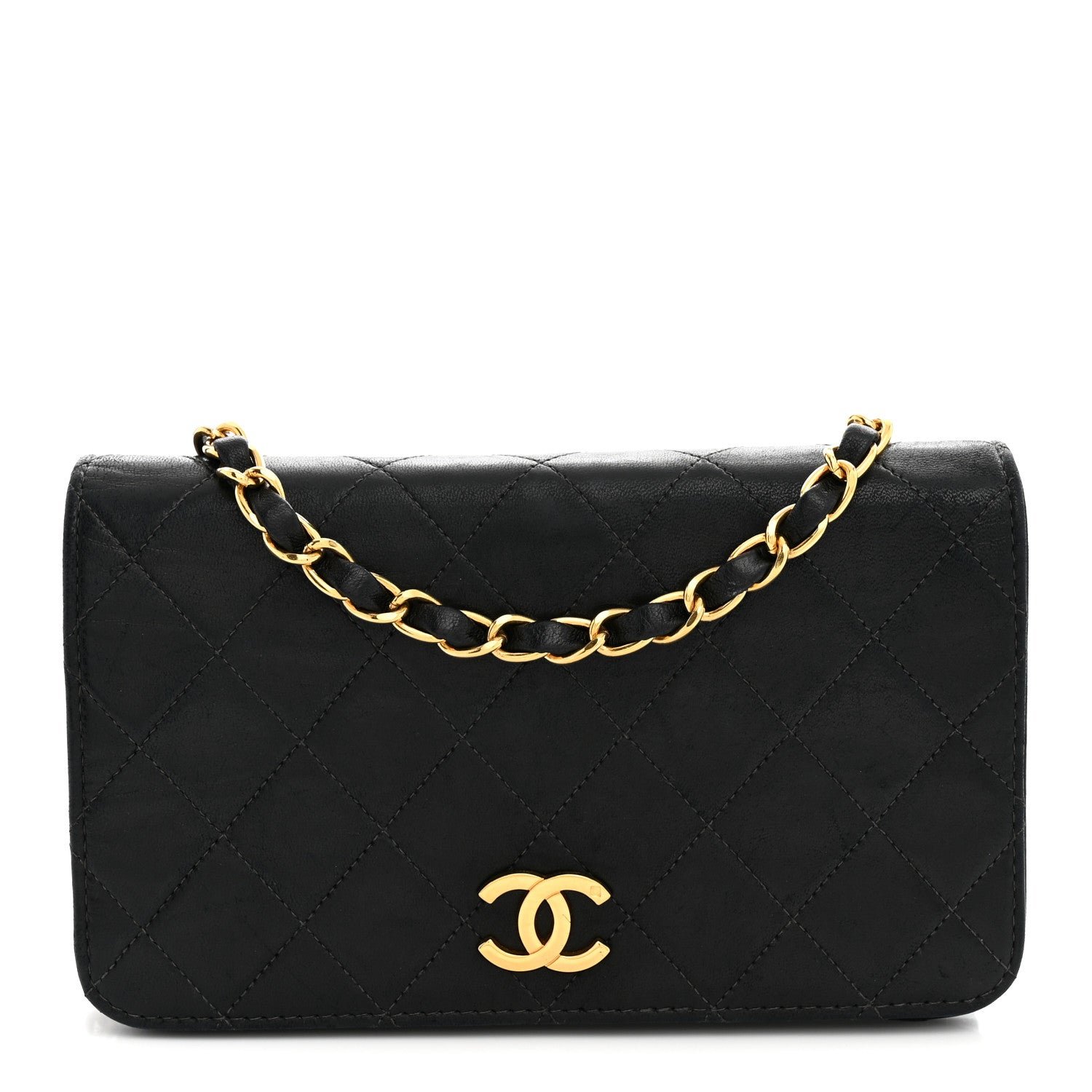 Chanel Lambskin Quilted Small Single Flap Bag Black