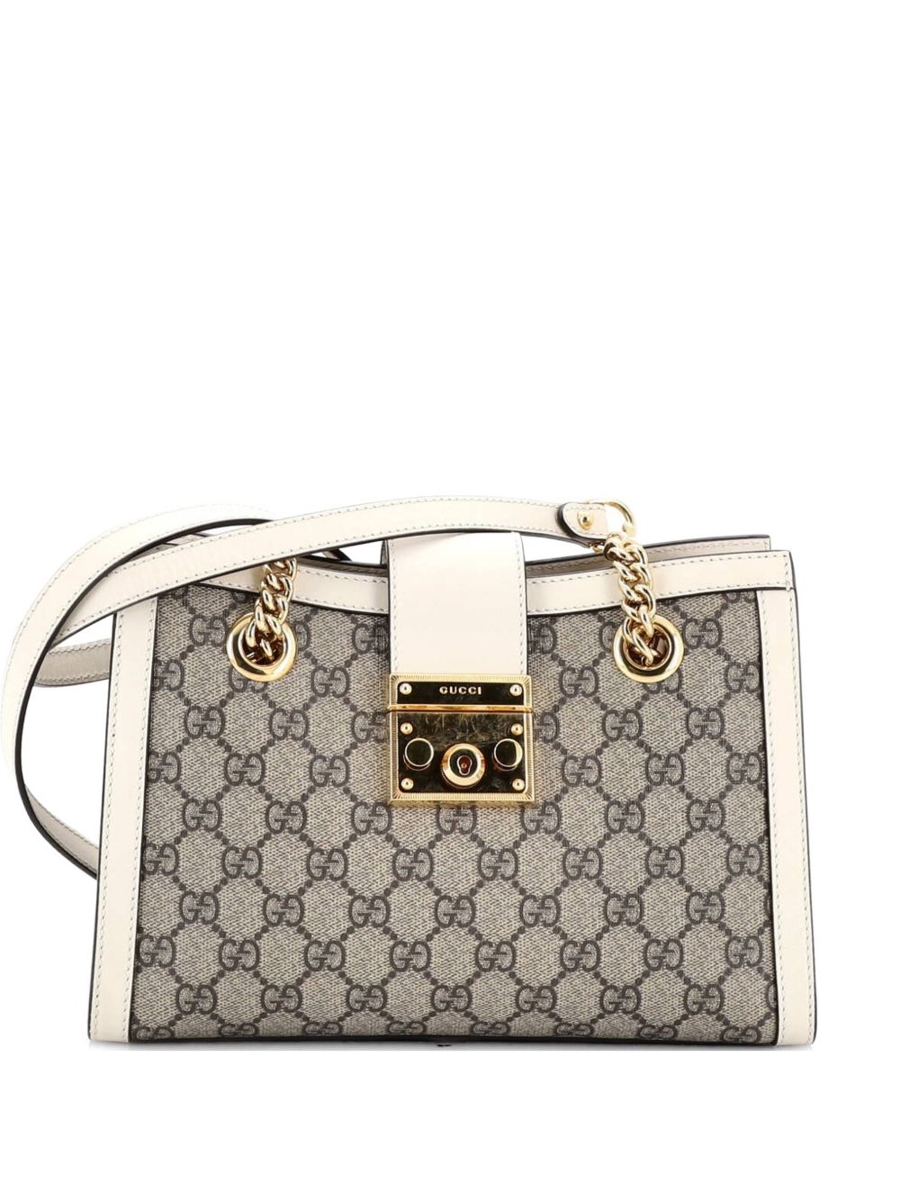 Padlock Chain Tote GG Coated Canvas with Leather Small shoulder bag