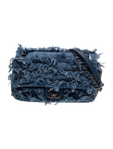 Paris-Dubai Medium Denim Flap Bag