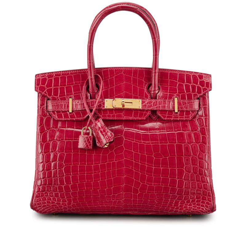 Hermes Rouge Braise Shiny Niloticus Crocodile Birkin 30 Gold Hardware, 2010