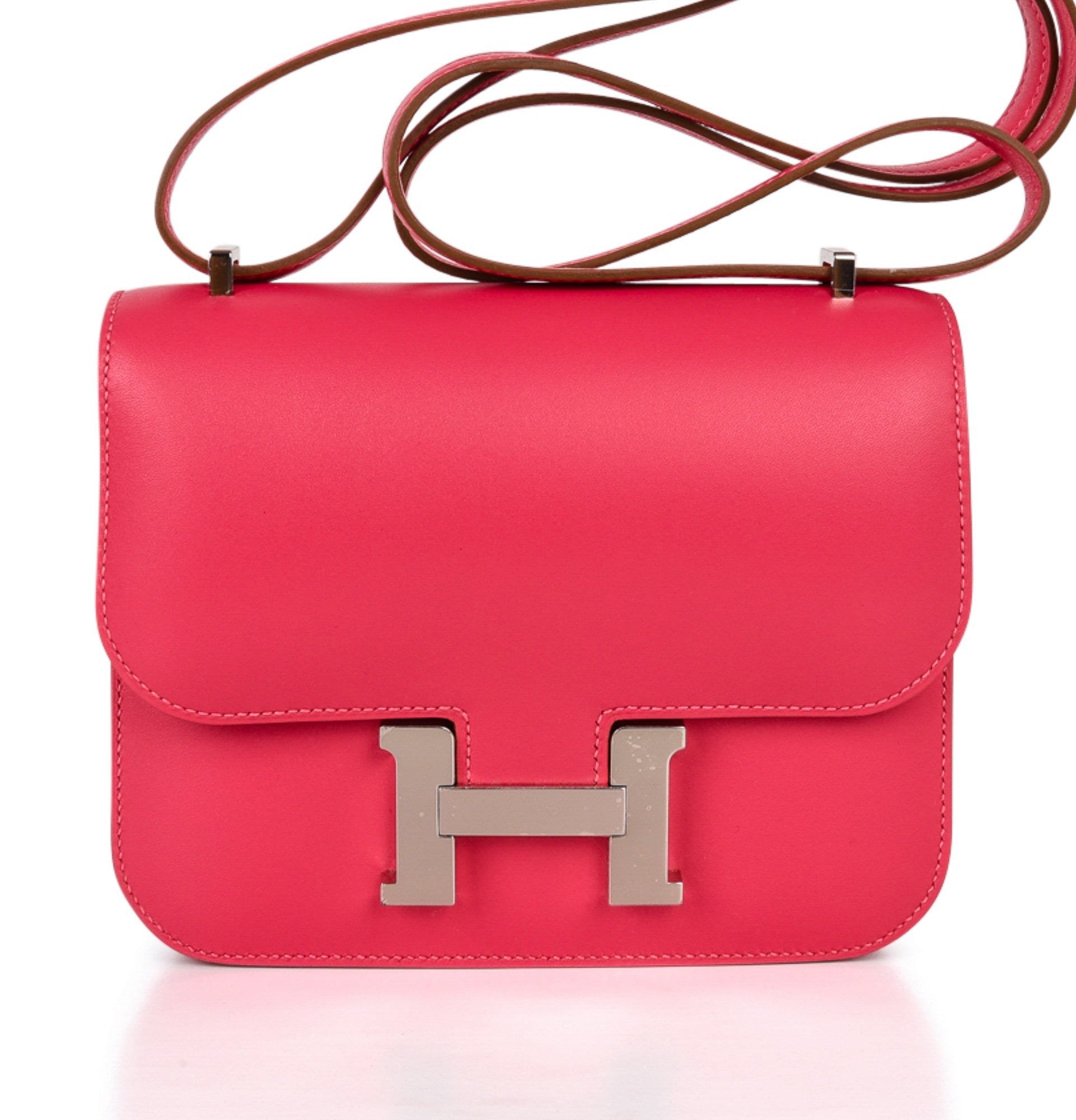 Hermes Hermes Mini III Constance 18 Bag Rose Lipstick Pink Veau Tadelakt Leather with Palladium Hardware