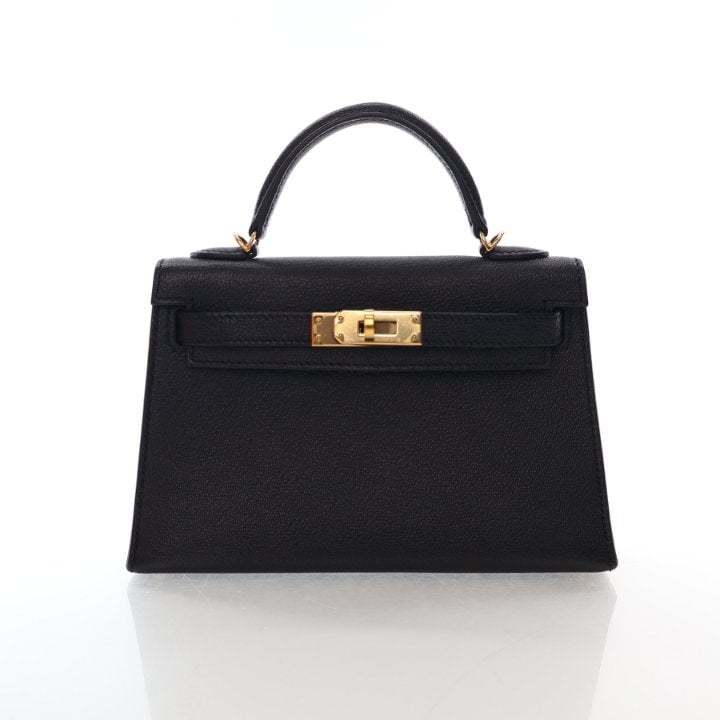Hermes Noir Chevre Mini Kelly 20