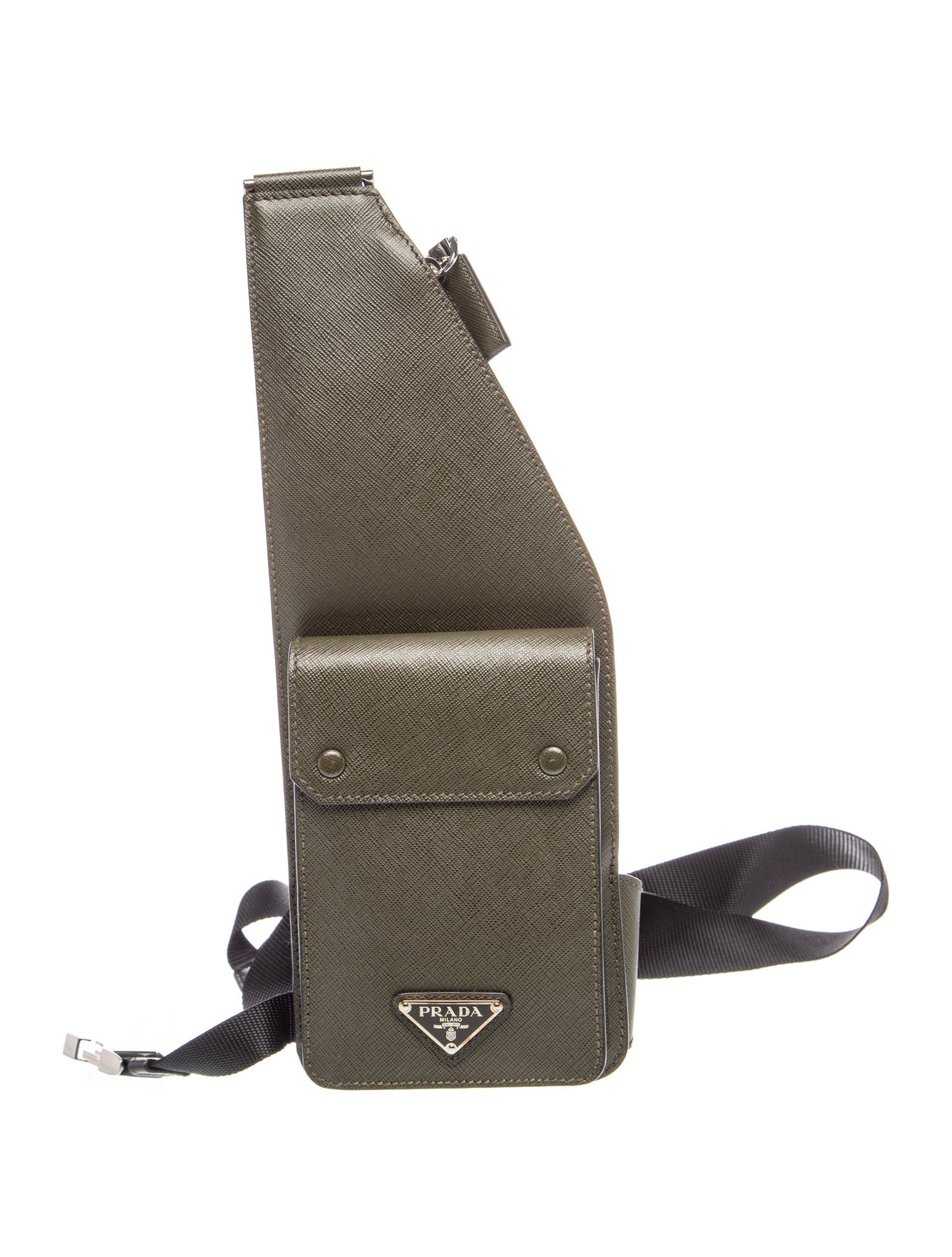 Enameled Metal Triangle Crossbody Bag