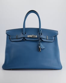 Hermes *HOT RE-RELEASE* Hermès Birkin 35cm Bag in Blue Jean Togo Leather with Palladium Hardware