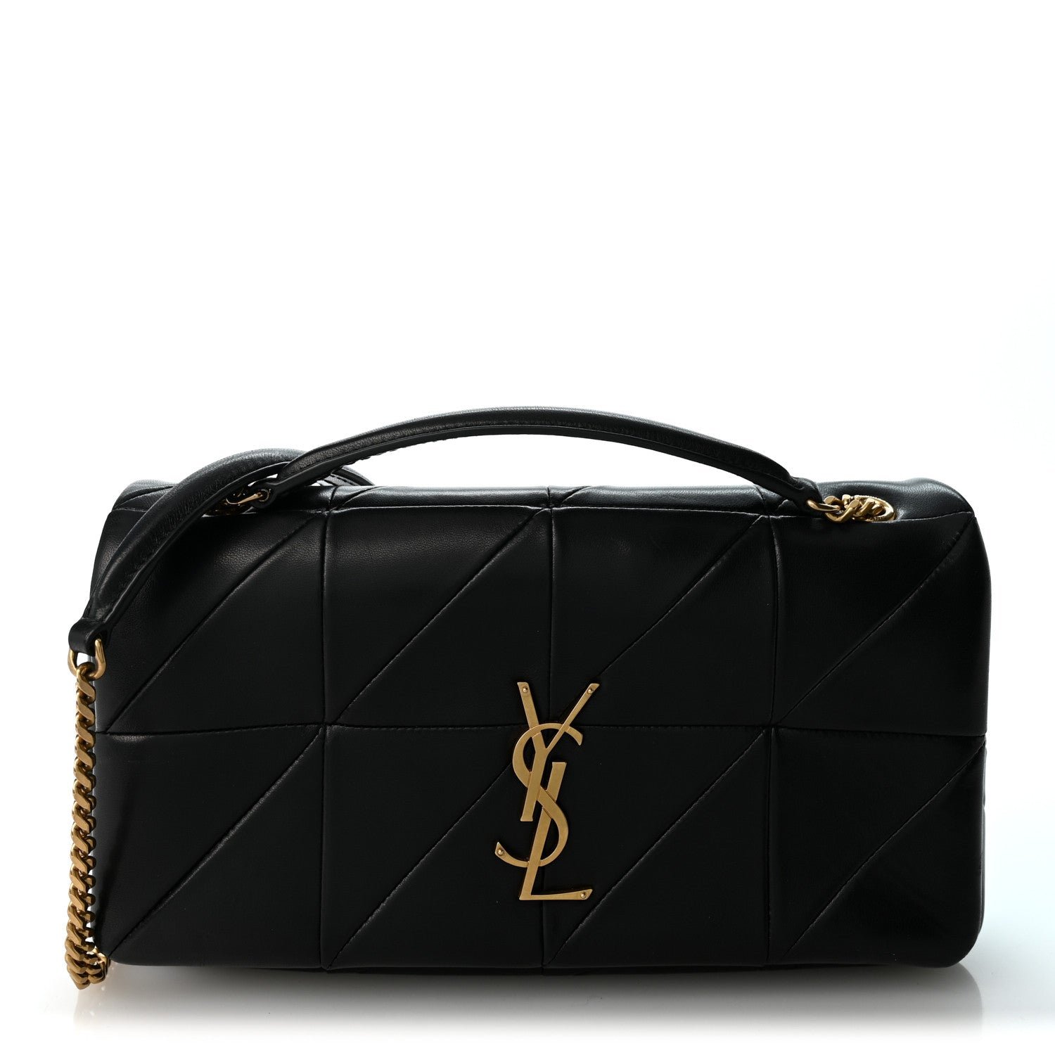 Saint Laurent Lambskin Patchwork Monogram Medium Jamie Black