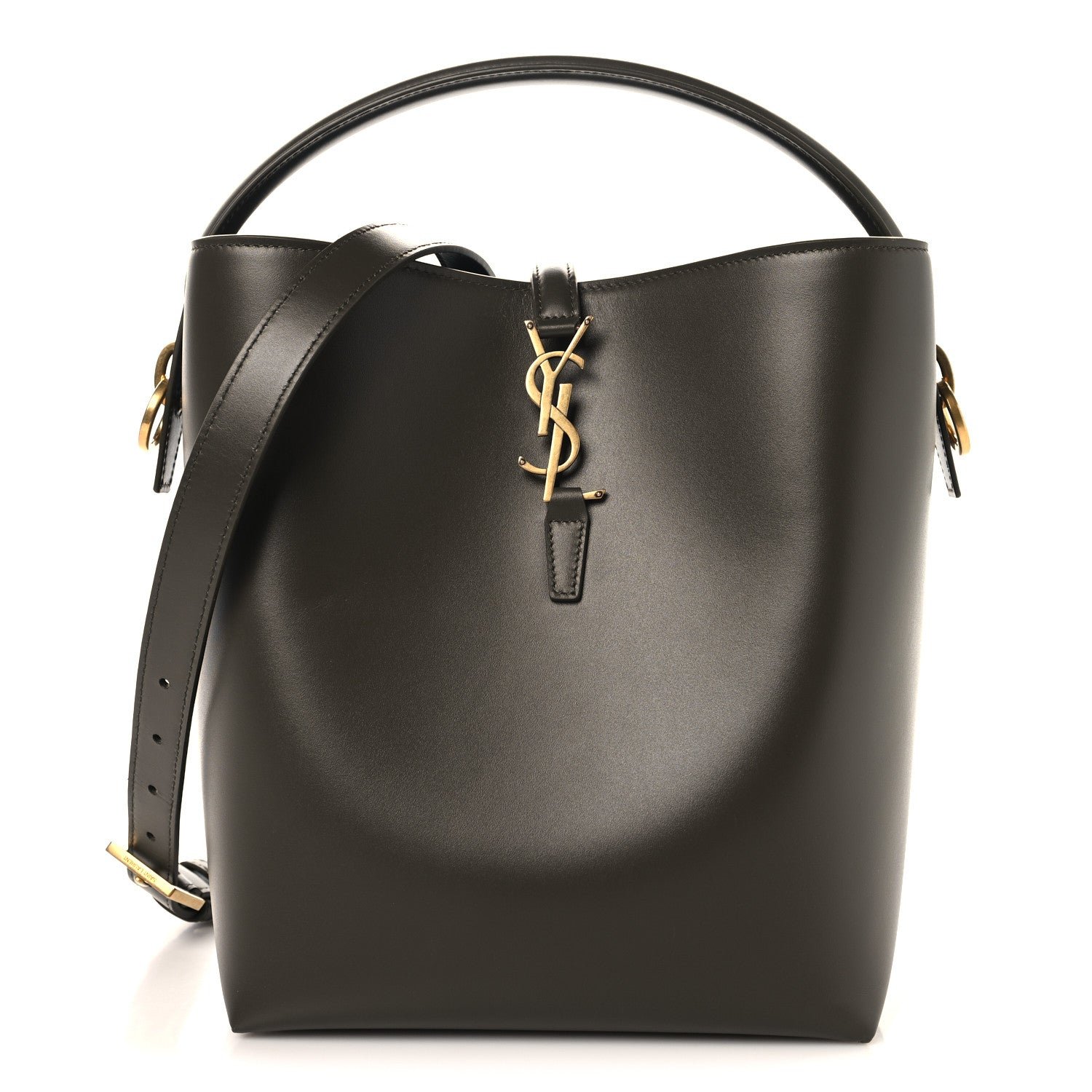 Saint Laurent Shiny Calfskin Le 37 Bucket Bag Deep Musk