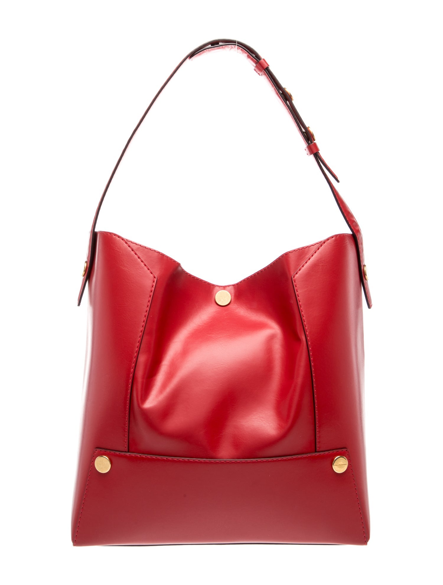 Vegetarian Leather Stella Popper Bucket Bag Medium