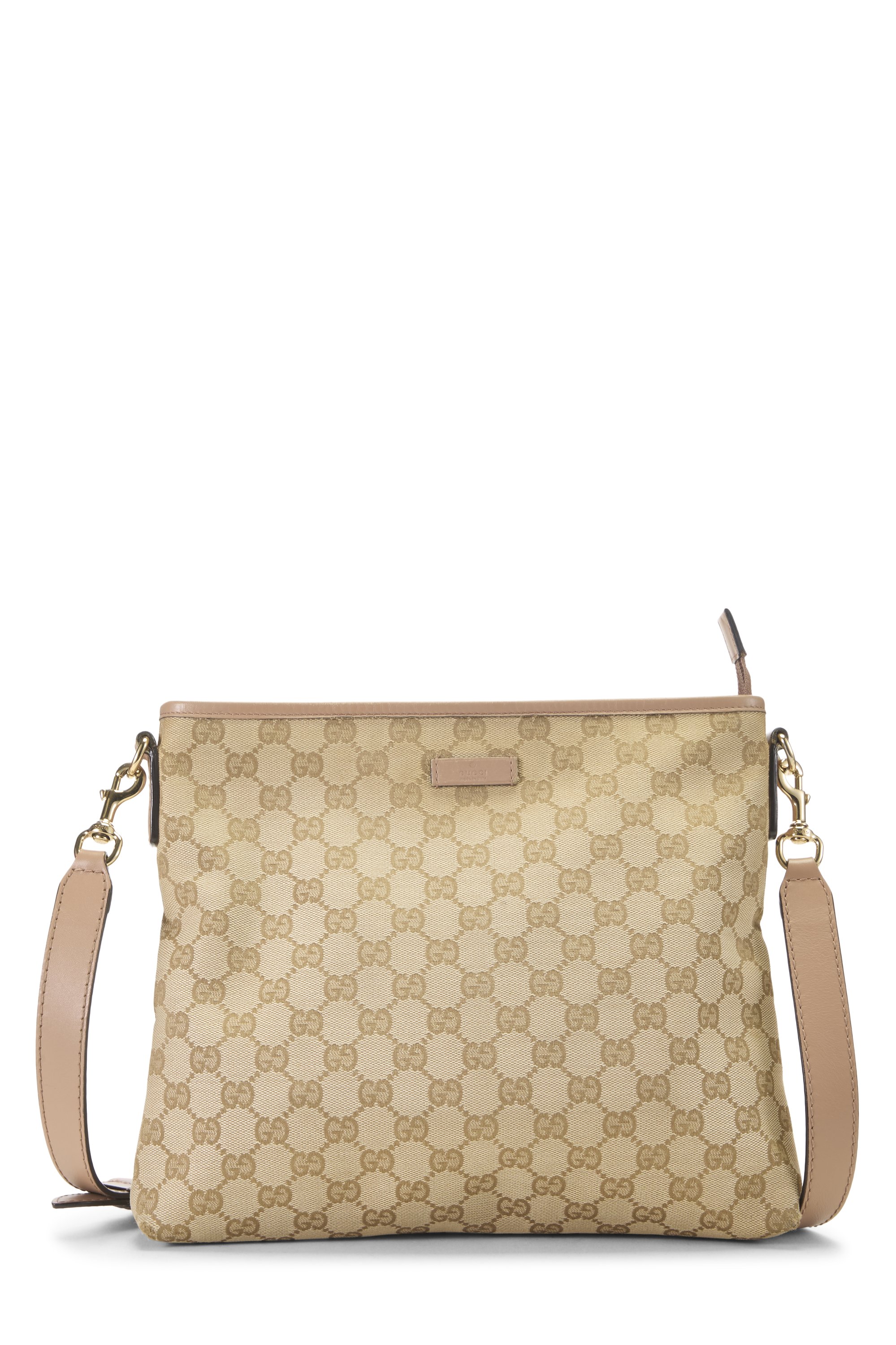 Pink Original GG Canvas Zip Flat Messenger