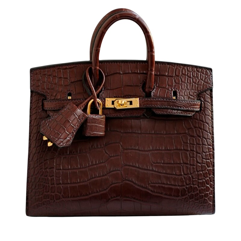 Hermes Havane Matte Alligator Sellier Birkin 20 Gold Hardware, 2023