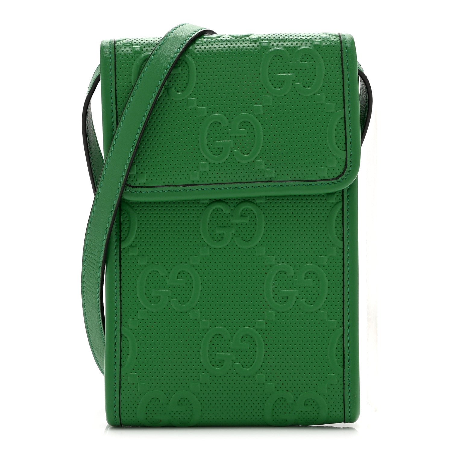 Gucci Calfskin GG Tennis Embossed Mini Crossbody Bag New Shamarock