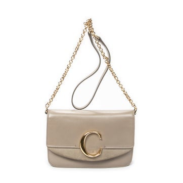 Leather C Chain Clutch