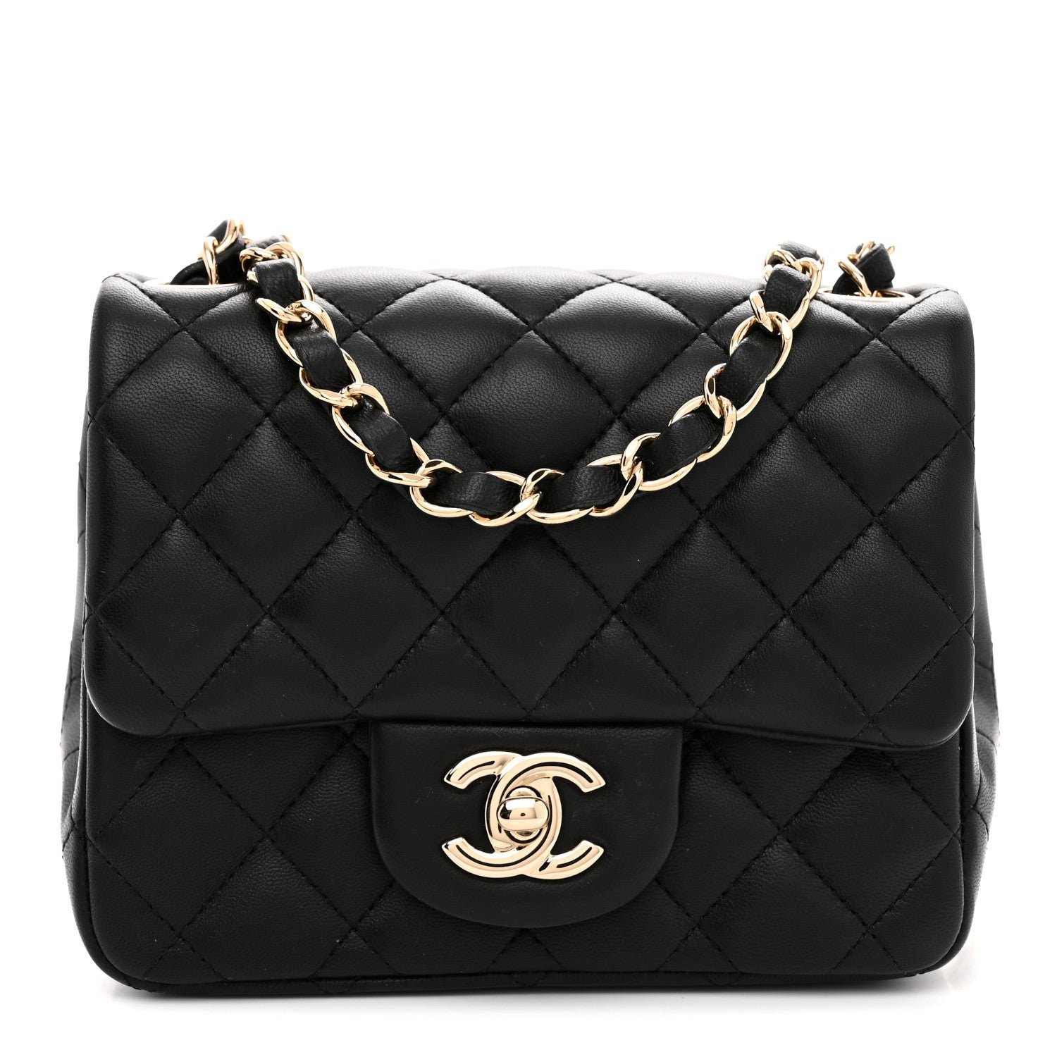 Chanel Lambskin Quilted Mini Square Flap Black