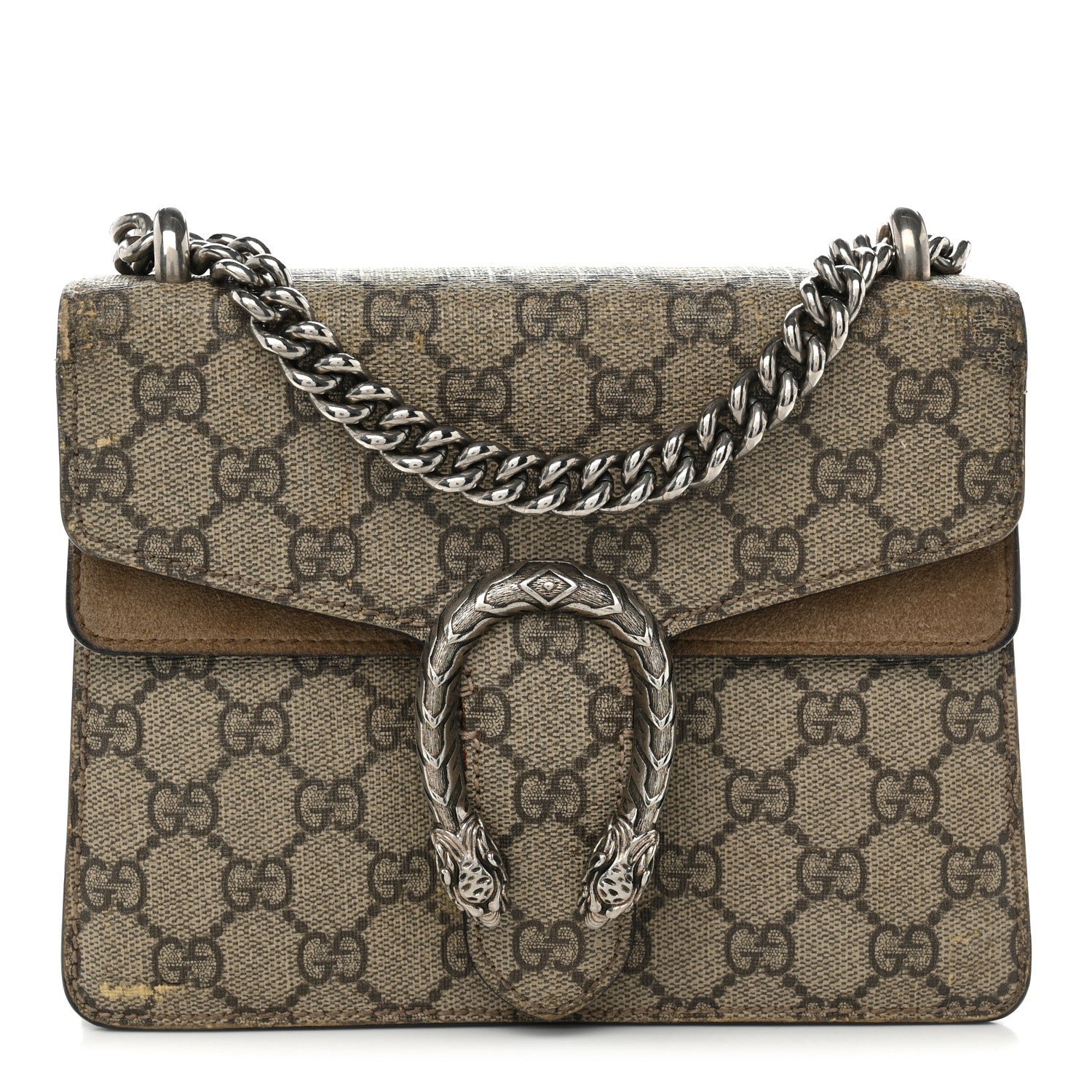 Gucci GG Supreme Monogram Mini Dionysus Shoulder Bag Taupe
