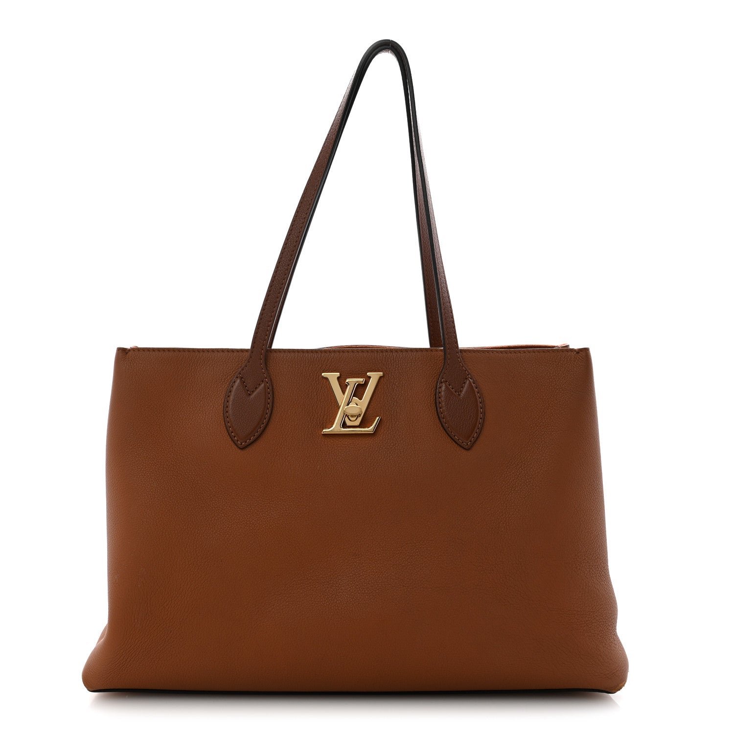 Louis Vuitton Grained Calfskin Lockme Shopper Chataigne