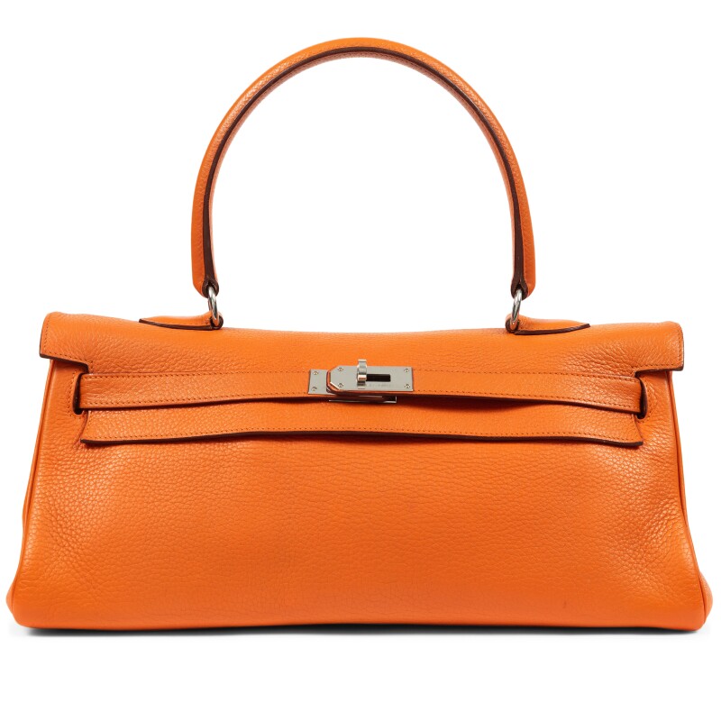Hermes Orange H Clémence JPG Shoulder Birkin 42 Palladium Hardware, 2009