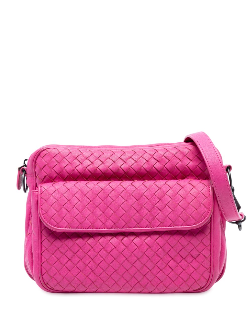 2012-2025 Nappa Intrecciato Front Pocket Messenger Bag crossbody bag