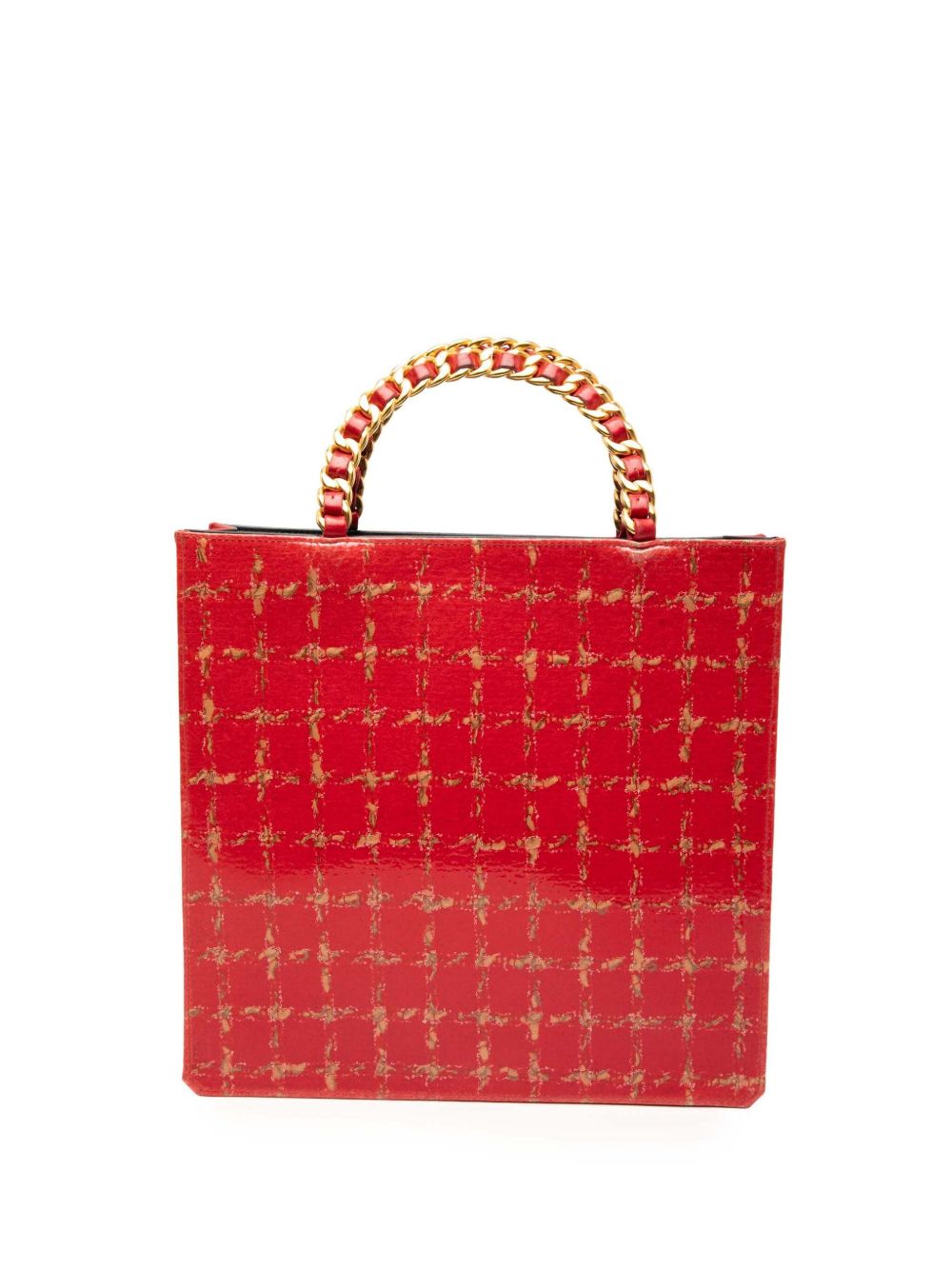 1994-1996 Chocolate Bar Patent Tweed Print tote bag