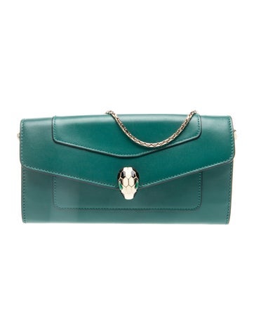 Leather Serpenti Forever Chain Wallet