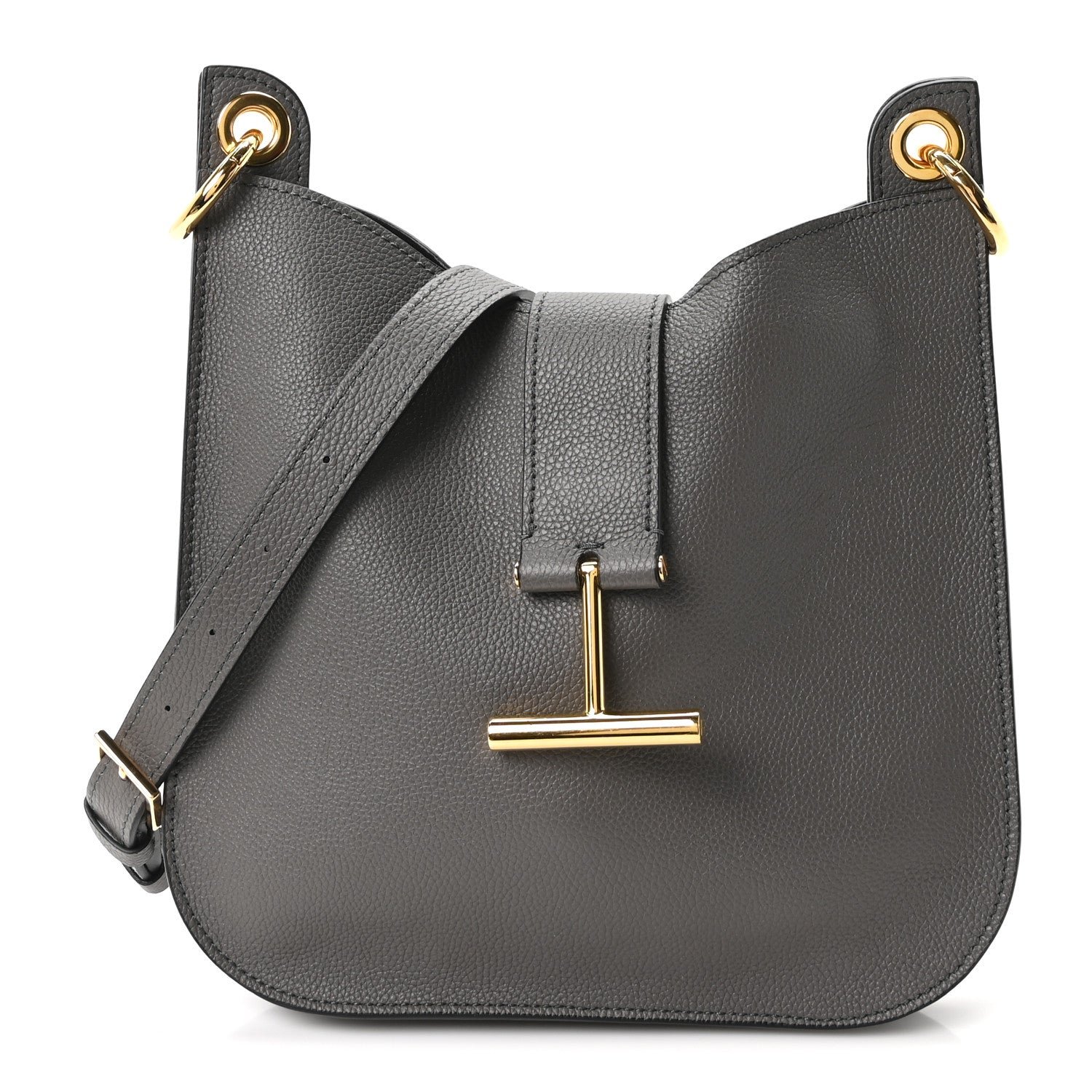 Tom Ford Tom Ford Grain Calfskin Small Tara Crossbody Graphite
