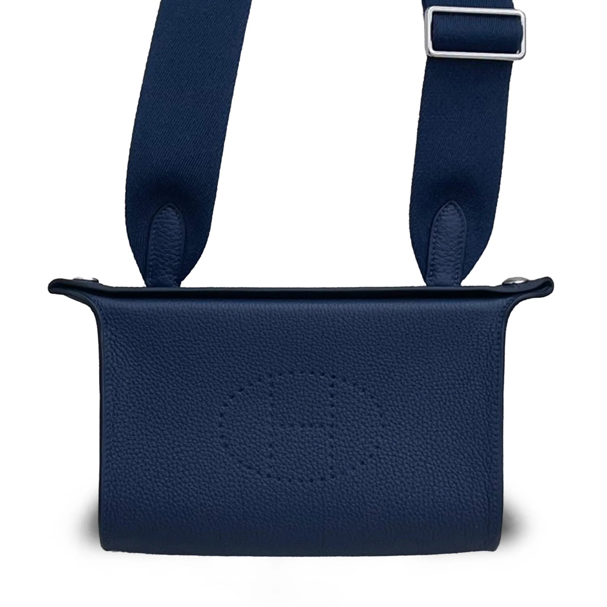 Hermes Brand New ( Rank N ) HERMÈS Videpoches bag Bleu Abysse (7K) Togo Palladium hardware K (2025)