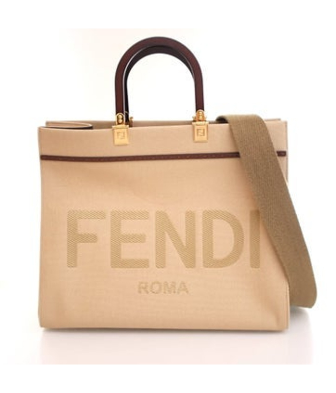 Fendi Canvas Sunshine Shopper Tote