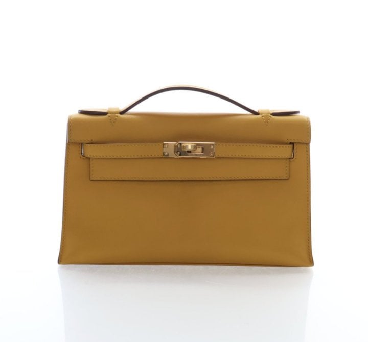 Hermes Jaune Ambre Swift Kelly Pochette