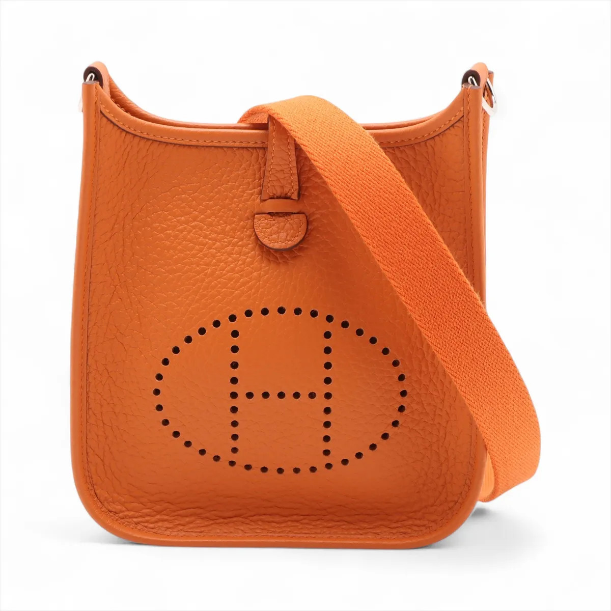 Hermès evelyn 16 TPM Amazon Taurillon Clemence Orange Silver Metal Fittings